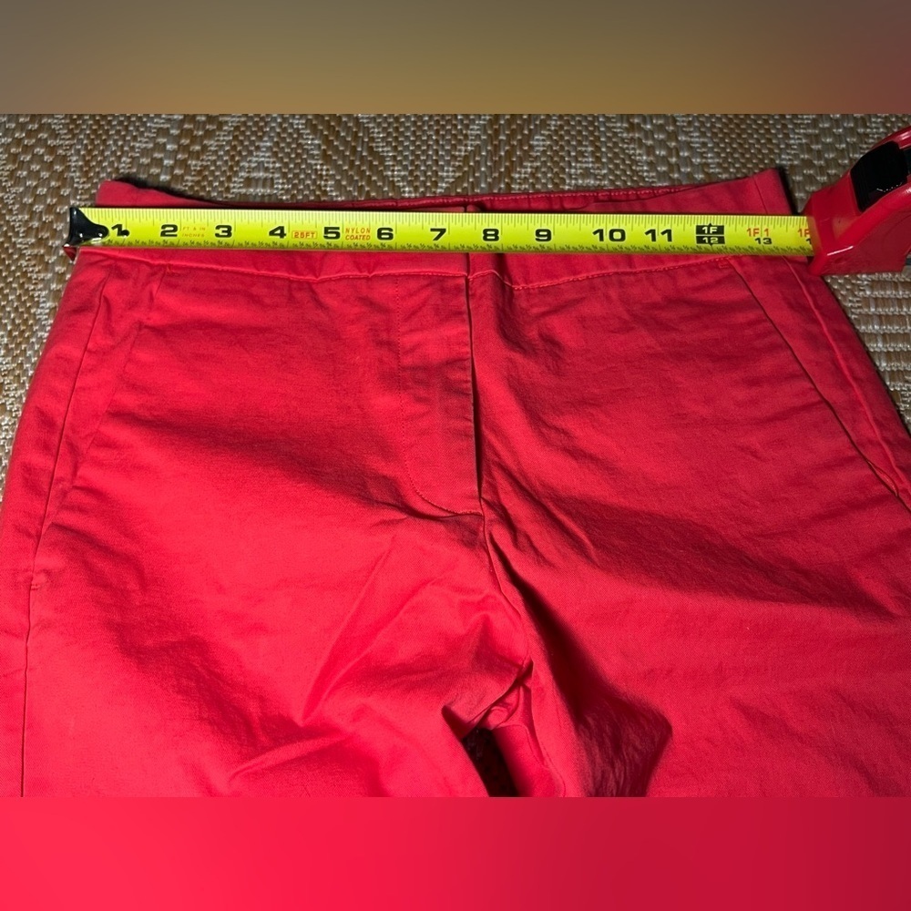 J. Crew Women's Bright Red Stretch Dress Capri Pants,Size 00 - Picture 7 of 10